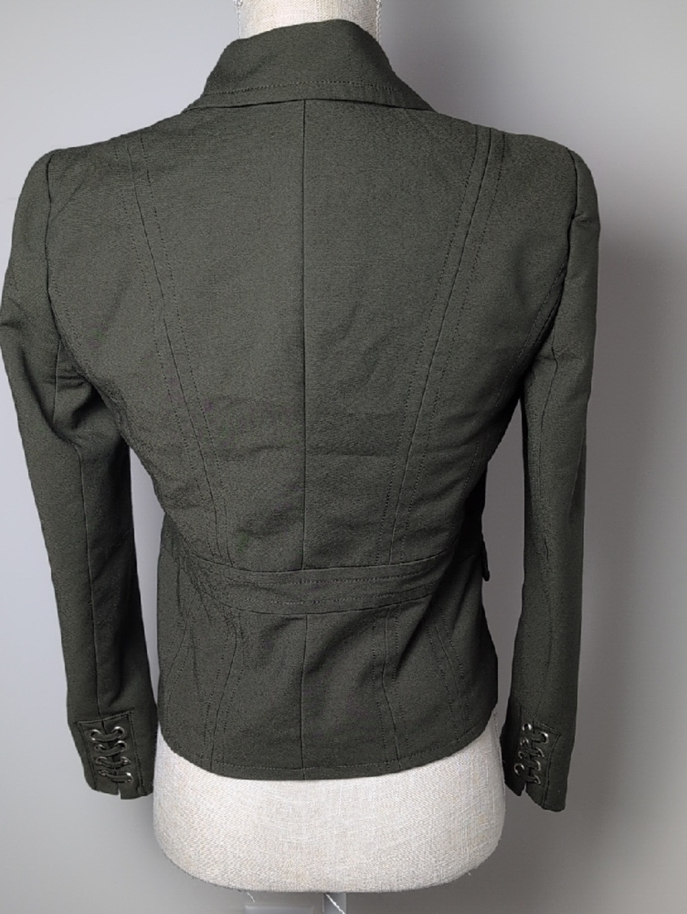 New York & Company Olive Green Tailored Two-Button Blazer - Picture 3 of 5